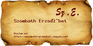 Szombath Erzsébet névjegykártya