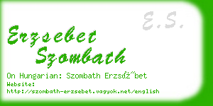 erzsebet szombath business card